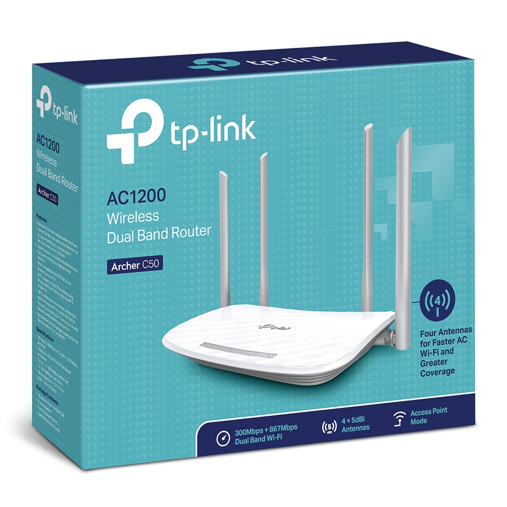 Безжичен рутер TP-LINK Archer C50 AC1200 Dual Band (v) - Image 4