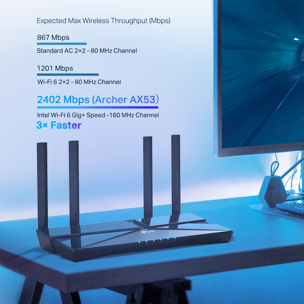 2-лентов Gigabit Wi-Fi 6 рутер TP-Link Archer AX53 AX3000 (v) - Image 3