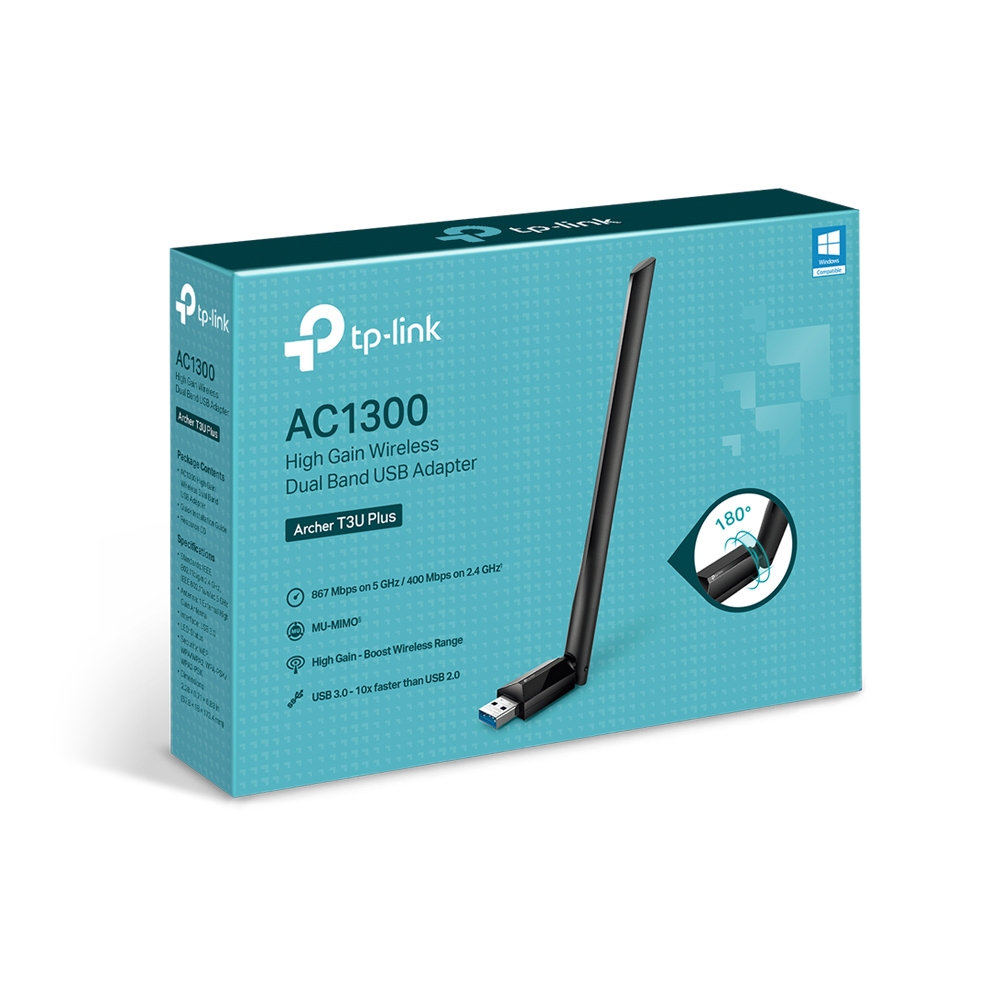 2-лентов безжичен USB адаптер TP-Link Archer T3U Plus AC1300 (v) - Image 5