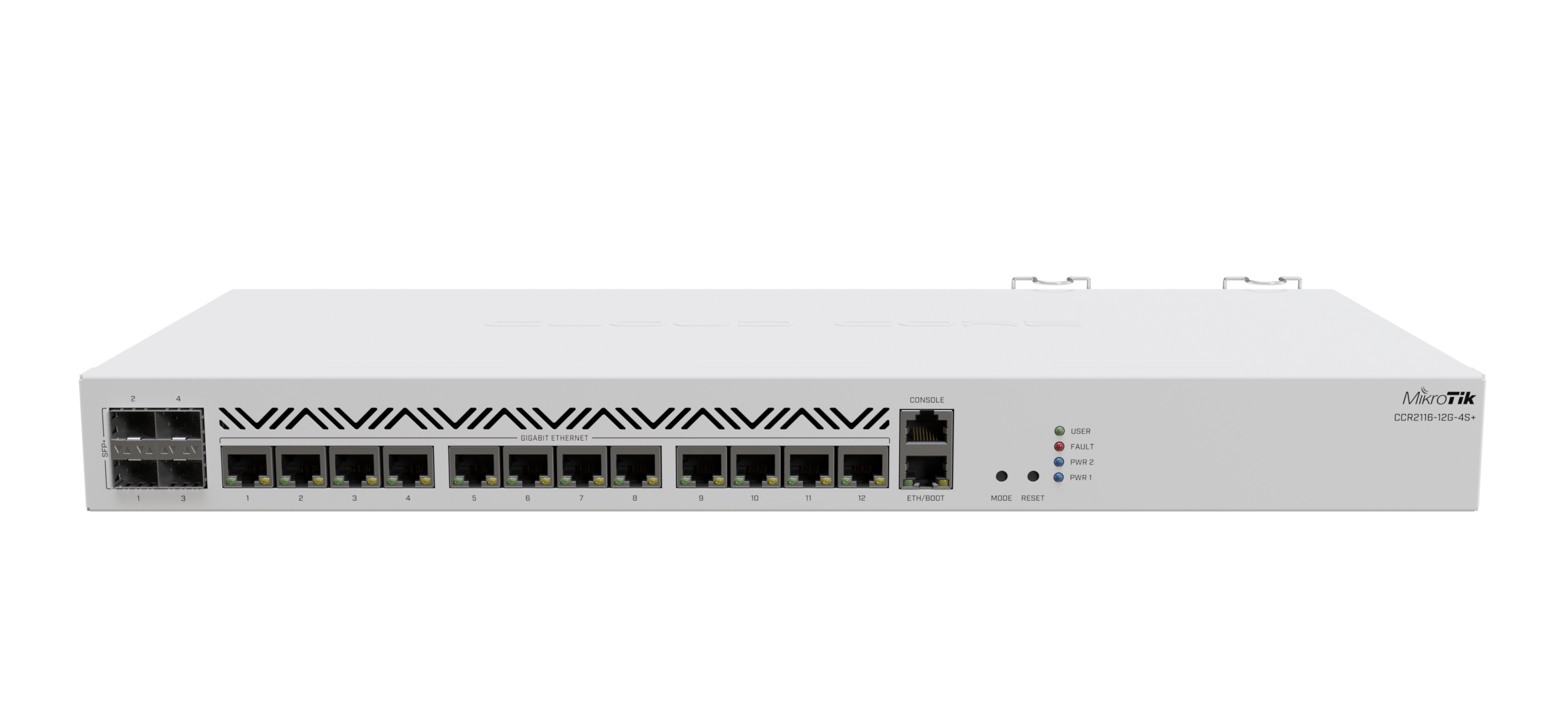 12-портов комутатор MikroTik CCR2116-12G-4S+ с 4 SFP+ порта