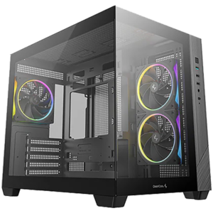 DeepCool CG330-3F, Mid Tower, Mini-ITX/Micro-ATX(Rear Connector), 1xUSB3.0, 2xUSB2.0, 1xAudio, 3x120mm Pre-Installed ARGB Fans, Tempered Glass, Mesh Panel, Black, R-CG330-BKNGM3-G