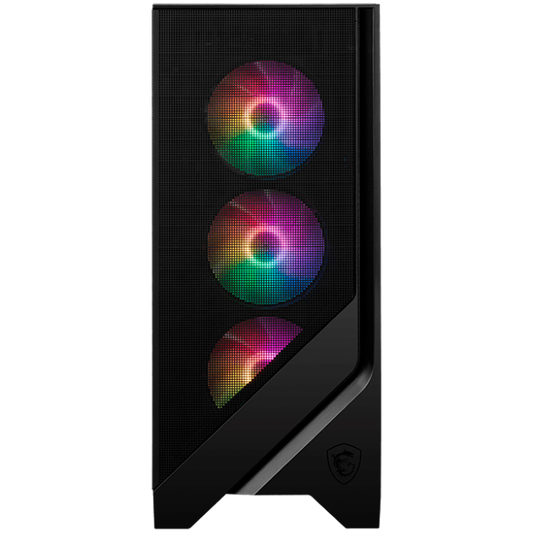 MSI MAG FORGE 120A AIRFLOW, Mid-Tower, ATX/M-ATX/ITX, 2x USB 3.2 Gen 1 Type-A, 1x Audio/1x Mic, LED On/Off Button, ARGB Hub, 6x 120mm ARGB Fans, Mesh Panel, 4mm Tempered Glass - Image 3