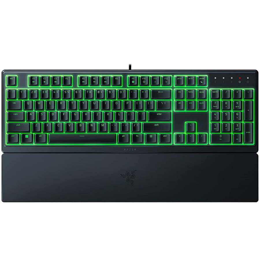 Razer Ornata V3 X US, Silent Membrane Switches, RGB Lighting, 1000 Hz Ultrapolling, UV coated ABS Keycaps, Soft-touch wrist rest