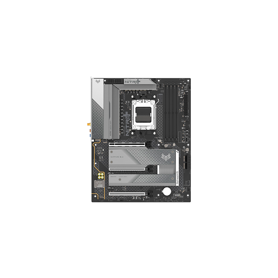 SAPPHIRE AMD B850 AM5 NITRO+ Ryzen R9/R7/R5, 4x DDR5 8000MHz, PCIE 5, 1x M.2 Gen5, 2x M.2 Gen4, LAN 2.5 Gbps, WIFI7, USB, ATX