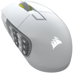 CORSAIR SCIMITAR ELITE WIRELESS SE Gaming Mouse, Wireless, White, 33000 DPI, Optical