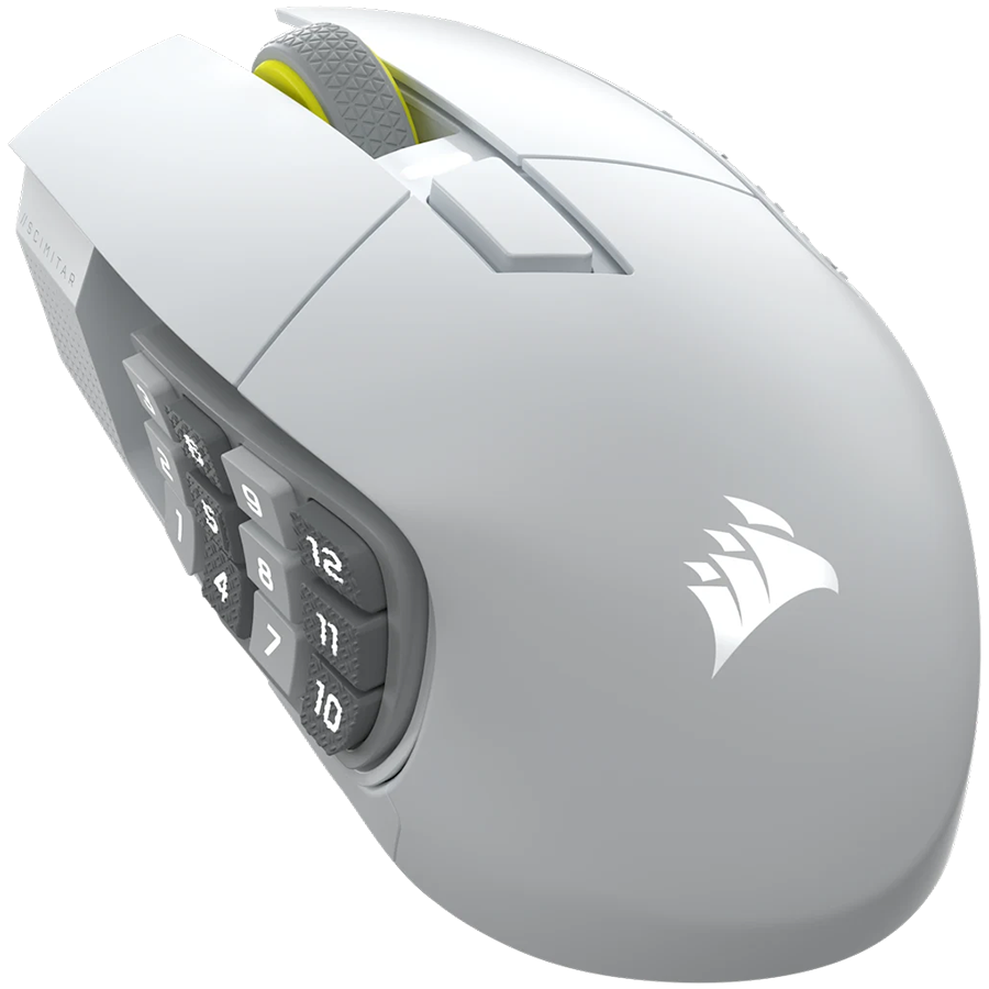 CORSAIR SCIMITAR ELITE WIRELESS SE Gaming Mouse, Wireless, White, 33000 DPI, Optical