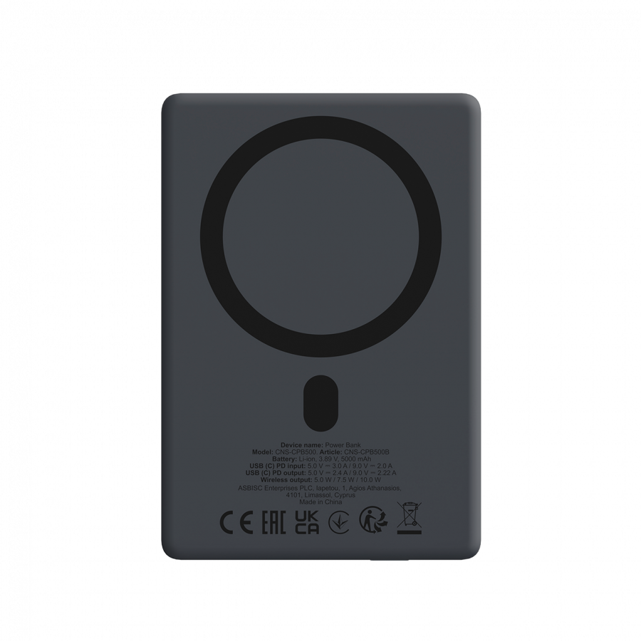 CANYON magnetic power bank OnPower 500 PD20W 5000mAh Aluminium Interstellar Black - Image 5