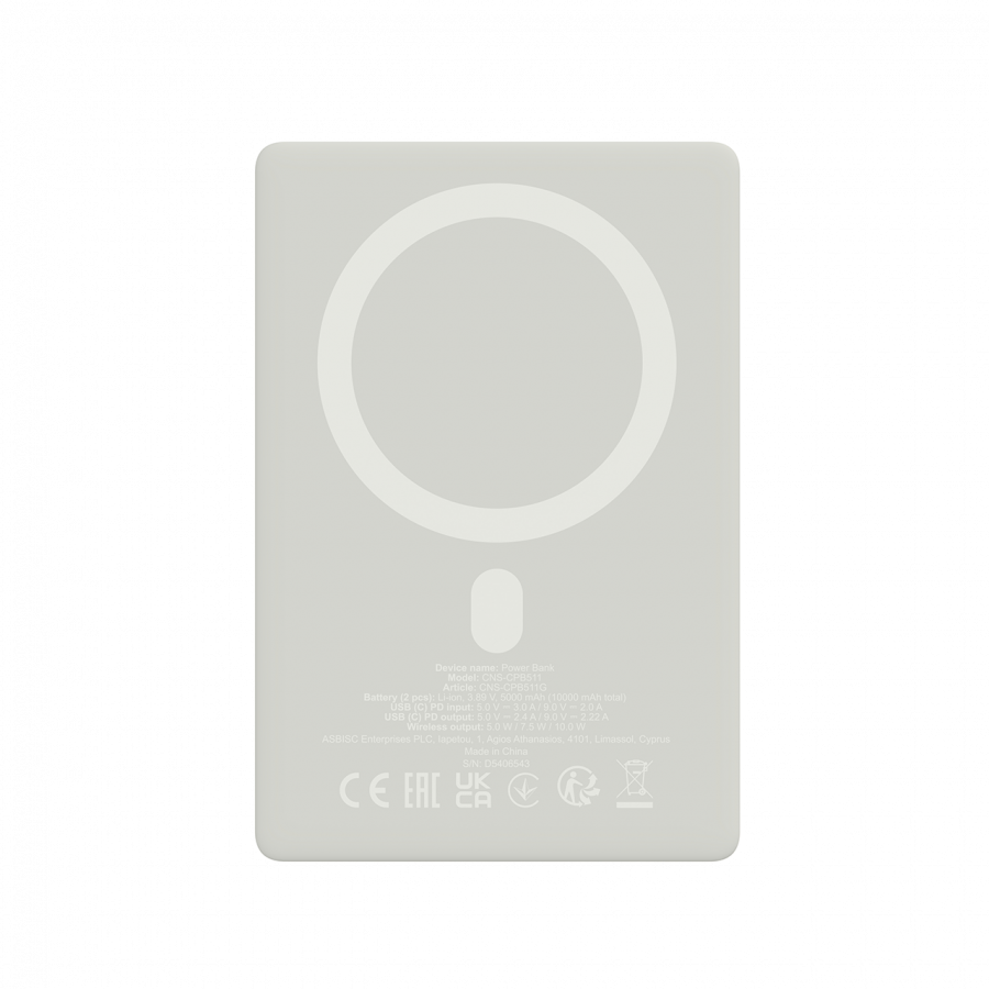 CANYON magnetic power bank OnPower 511 PD20W 10000mAh Aluminium Star Grey - Image 4