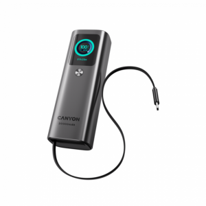 CANYON Built-in cable power bank OnPower 265 20000mAh 165W   Aluminium Dark grey