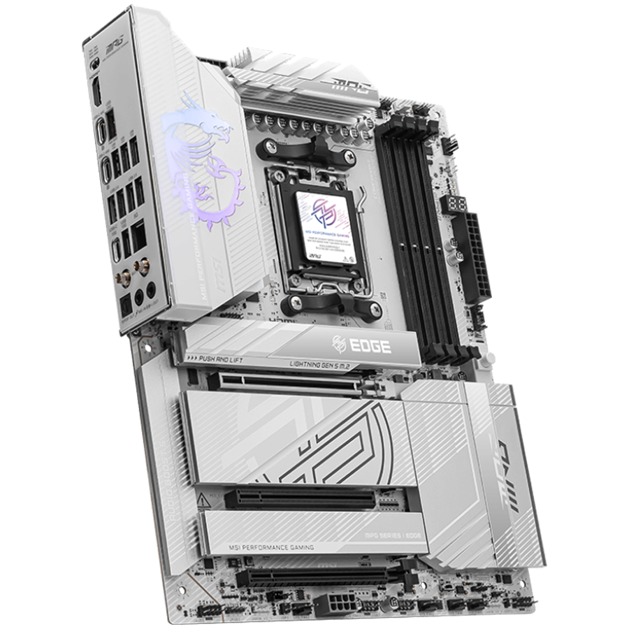 MSI MPG X870E EDGE TI WIFI, ATX, Socket AM5, 4x DDR5 Dual Channel DDR5 up to 8400(OC)MHz, 3x PCIe 3.0 x16 slot, 4x M.2 slot, 4x USB 2.0, 5x USB 10Gbps, 1x 10Gbps Type-C, 1x 40Gbps Type-C, HDMI, 7.1 HD Audio, 5G LAN, WiFI 7, BT, 3Y - Image 2