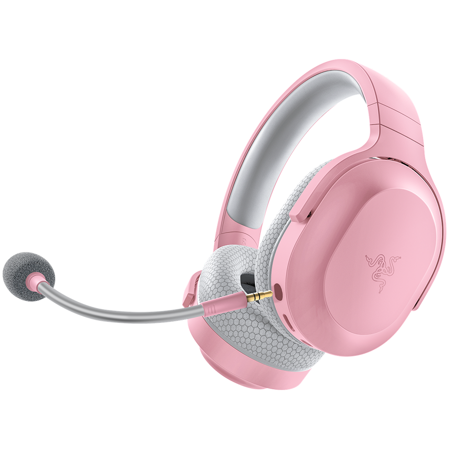 Razer Barracuda X Quartz Wireless Multi-platform Gaming and Mobile Headset, Razer TriForce 40mm Drivers, Detachable HyperClear Cardioid Mic, Ultra-soft FlowKnit mem foam, 7.1 audio, 50hrs, Dual Wireless, Type-C, Compatible PC, PlaySt, MD, Andr, iOs