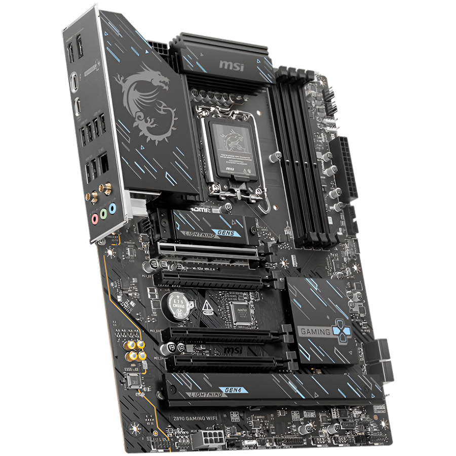 MSI Z890 GAMING WIFI, LGA 1851, Dual Channel DDR5 up to 8800(OC)MHz, 4x PCIe x16 slots, 3x M.2 slots, 6x USB 5Gbps A, 1x USB 20Gbps Type-C, 1x HDMI, 1x Type-C DP, 1x DP, 2.5Gbps LAN, Wi-Fi 7, 7.1 Audio, 3Y Warranty - Image 3