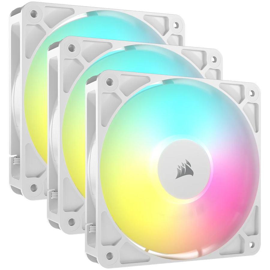 CORSAIR RS120 ARGB White, 120mm ARGB Fan, Triple Pack