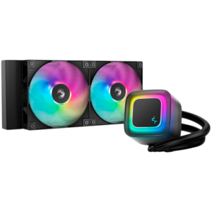 DeepCool LE240 V2, 240mm CPU Liquid Cooler, 2x120mm PWM ARGB Fans, ARGB block, Black, LGA1851/1700/1200/1151/1150/1155, AMD AM5/AM4, R-LE240-BKAMMC-G-2