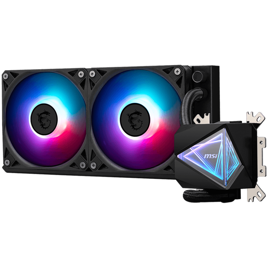 MSI MAG CORELIQUID I240 2x 120mm ARGB Fans, Aluminium Radiator, Loop Dynamic Bearing, Intel LGA 1150/1151/1155/1156/1200/1700/1851, AMD AM5/AM4, 3Y Warranty - Image 2