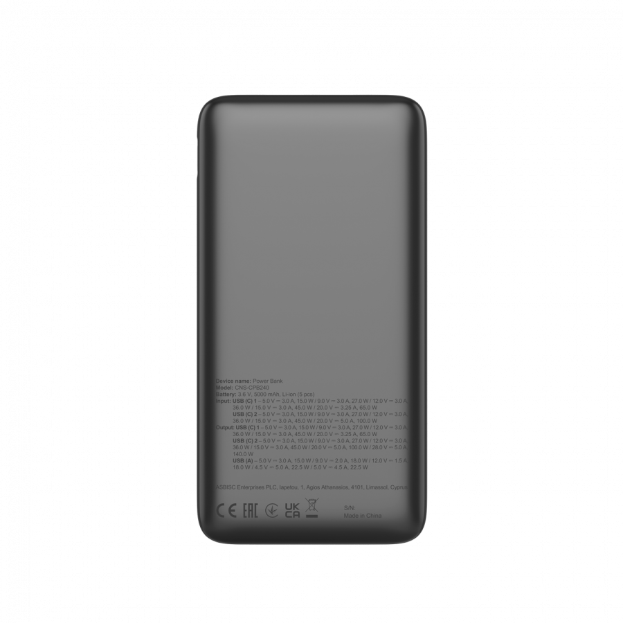 CANYON Power Bank PB-240, 25000mAh PD140W display power bank,Size160.0x82x27 mm Weight 508+-10g, Dark Grey - Image 4