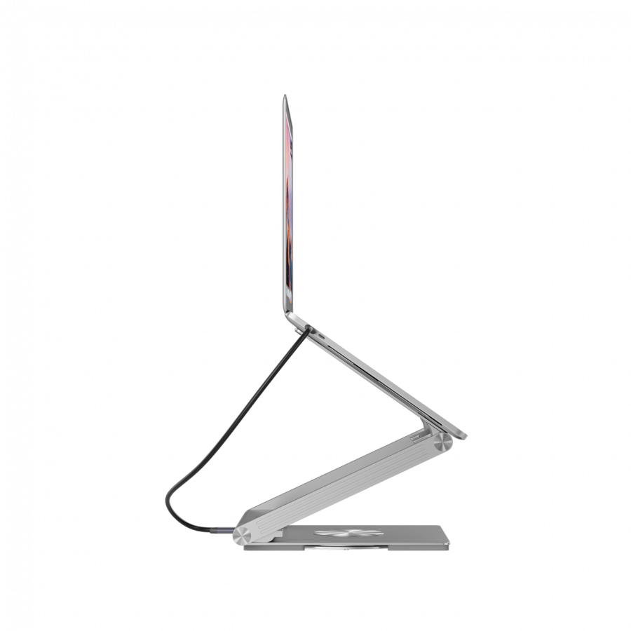 Canyon Laptop stands with hub, TYPE C F to HDMI2.0+2USB3.0+USBC3.0+RJ45+PD, TYEP C TO C cable 1m white with Emarker: HUSB332A, Material: Aluminum case+ABS+PS, Size: 245x240x27.2+/-0.3mm, Weight:1304g - Image 3