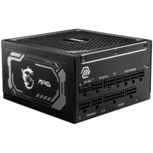 MSI MAG A1000GL PCIE5, 1000W, 80 Plus Gold, 135mm Fluid Dynamic Bearing Fan, Protections: OCP/OVP/OPP/OTP/SCP/UVP, Dimensions: 150mmx150mmx86mm