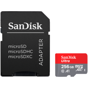 SANDISK Ultra microSDXC 256GB + SD Adapter 150MB/s A1 Class 10 UHS-I