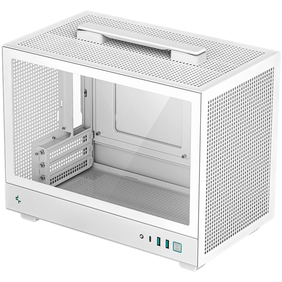 DeepCool CH160 PLUS WH, Mini Tower, Mini-ITX/Micro-ATX, 2xUSB3.0, 1xType-C Gen 2, 1xAudio/Mic, Mesh Panel, White, R-CH160-WHNGM0-G, 2Y
