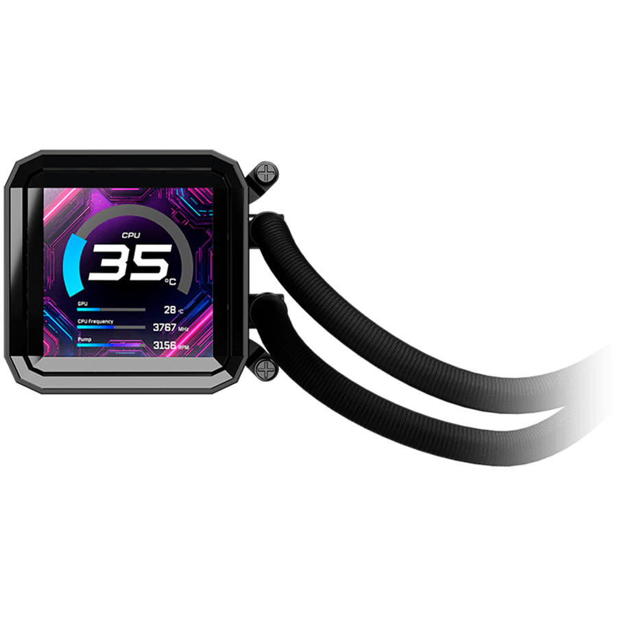 Asrock PHANTOM GAMING 360 LCD, AiO liquid cooler, ARGB, IPS LCD, 360 mm radiator, AM5, AM4, LGA1851, LGA1700, 90-APGA36-BAAGA5, 6Y - Image 4