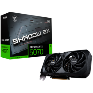 MSI Video Card Nvidia GeForce RTX 5070 12G SHADOW 2X OC, 12GB GDDR7, 192bit, Effective Memory Clock: 28000MHz, Boost: 2542 MHz, 6144 CUDA Cores, PCIe 5.0, 3x DP 2.1b, HDMI 2.1b, RAY TRACING, Dual Fan, 1x16pin, 650W Recommended PSU, 3Y