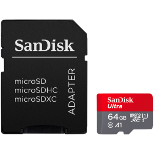 SANDISK Ultra microSDXC 64GB + SD Adapter 140MB/s A1 Class 10 UHS-I