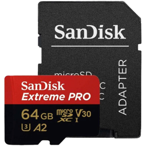 SANDISK Extreme PRO microSDXC 64GB + SD Adapter + 2 years RescuePRO Deluxe up to 200MB/s & 90MB/s Read/Write speeds A2 C10 V30 UHS-I U3