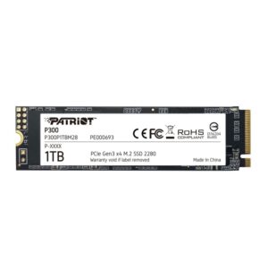 Памет SSD 1TB, Patriot P300, NVMe, M.2 PCIe (2280), скорост на четене 2100 MB/s, скорост на запис 1650 MB/s, P300P1TBM28