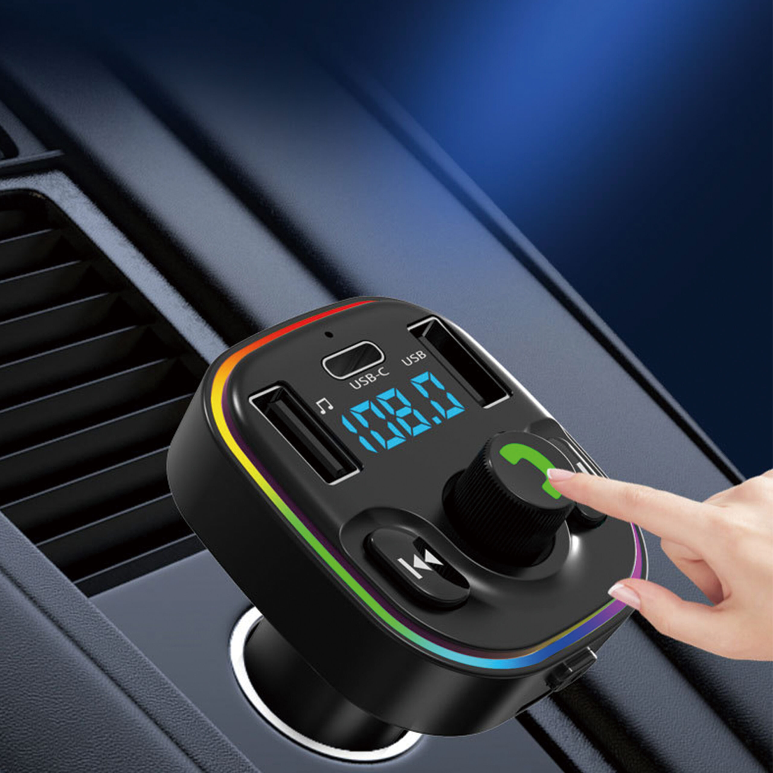 FM Трансмитер Earldom ET-M79, Bluetooth, Micro SD, USB, Type-C, QC, Черен - 17775 - Image 4