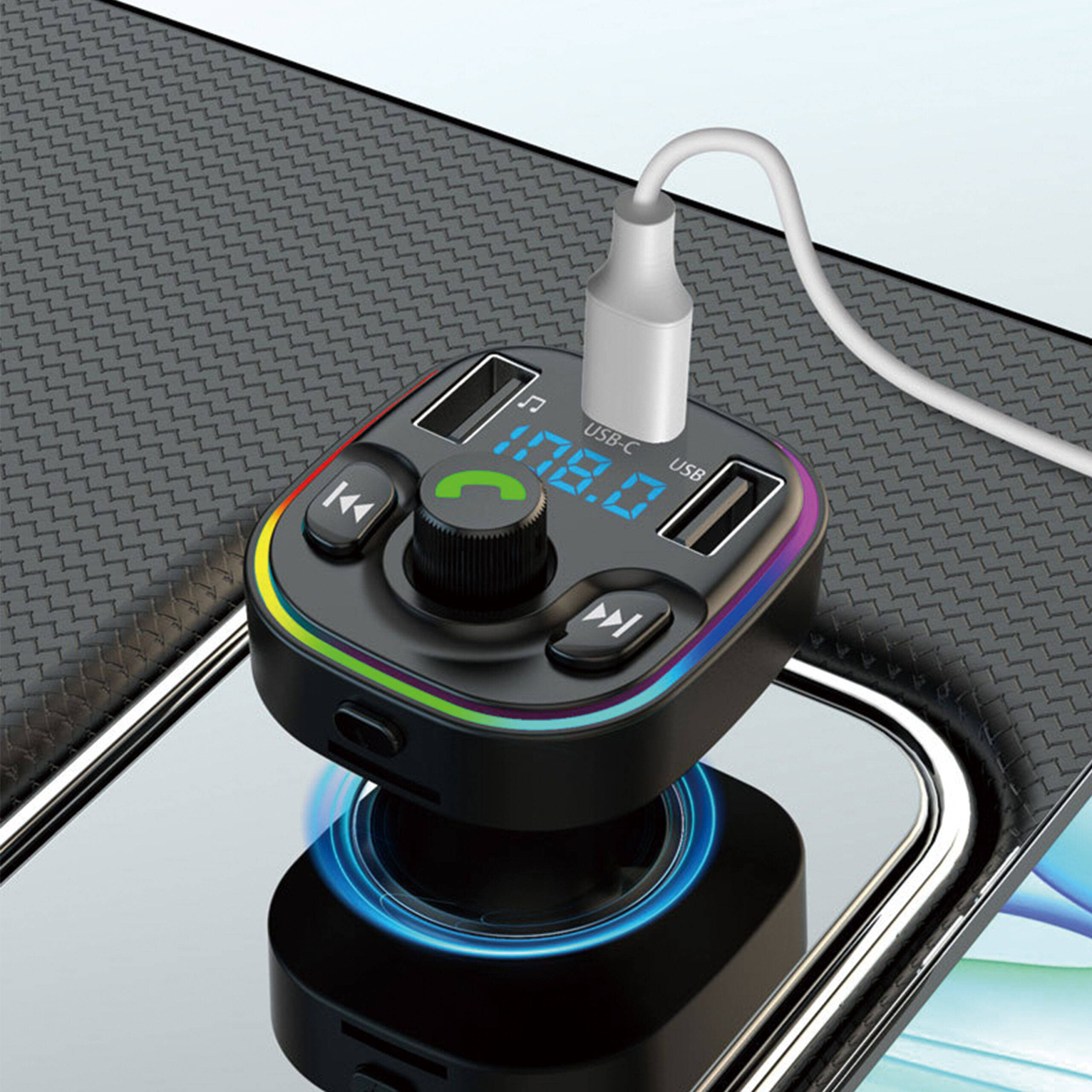 FM Трансмитер Earldom ET-M79, Bluetooth, Micro SD, USB, Type-C, QC, Черен - 17775 - Image 5