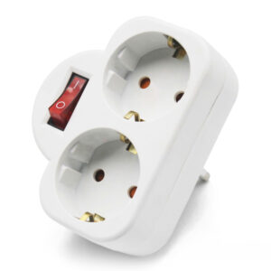 Удължител  7392N, 2 Гнезда, 220V, С ключ, Без кабел, Бял - 17868