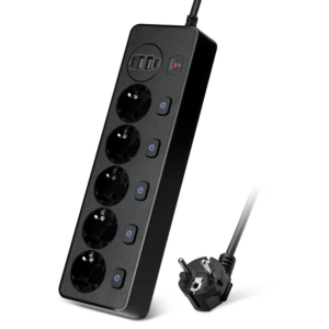 Удължител , 5 гнезда, 250V, 10A, Кабел, 1.8м., 2 x USB-F, 2 x USB-C, С ключ, Бял - 17966