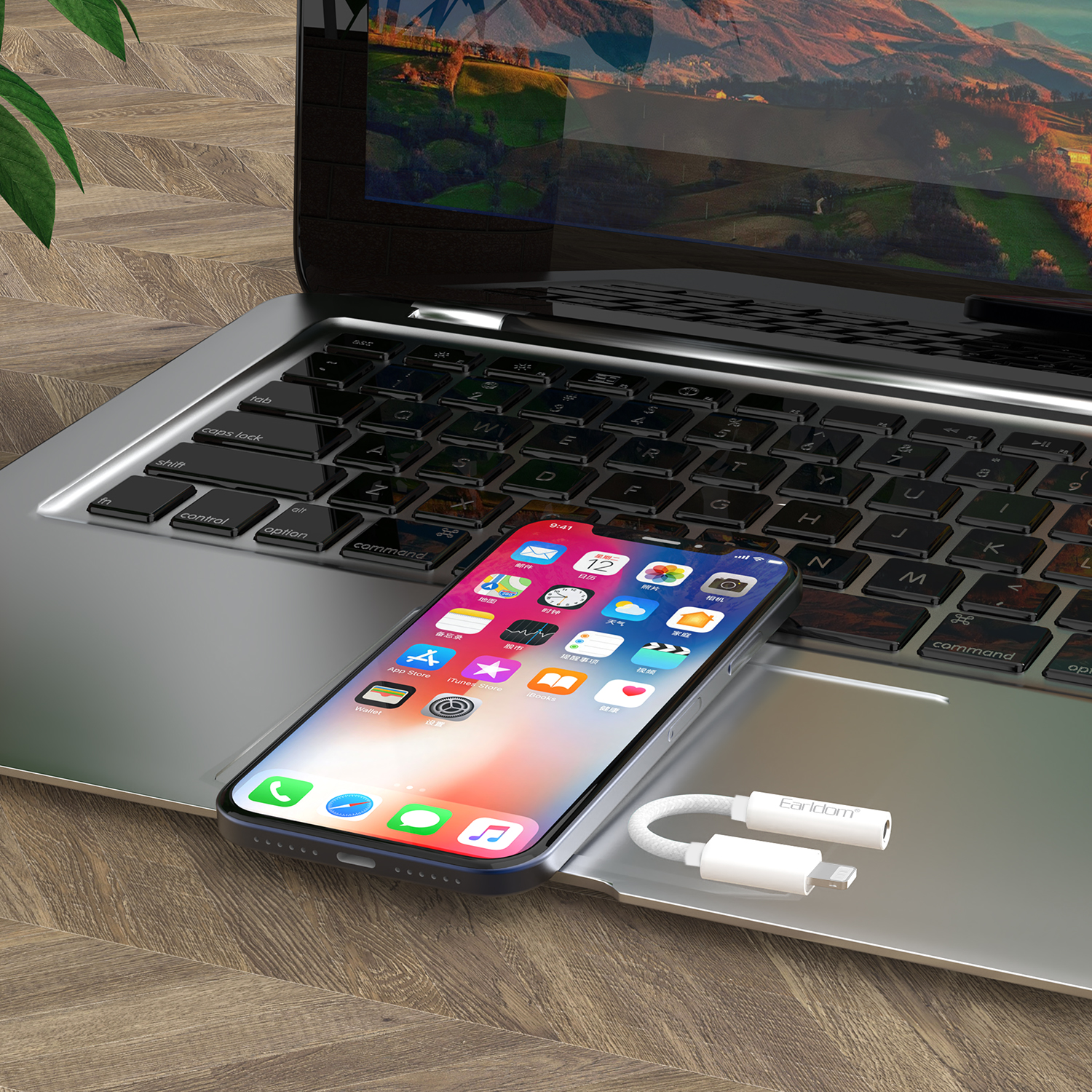 Преходник Earldom ET-OT68 Lightning към 3.5mm F, 0.12m, Бял - 40368 - Image 3