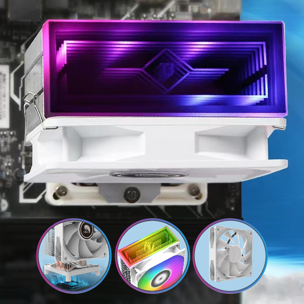 Охладител за процесор G41 Plus, ARGB LED, 120mm, Универсален, Бял - 63077 - Image 2