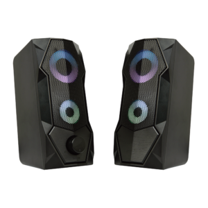 Тонколони Aula N-301, 2x3W, USB, RGB, Черен - 22185