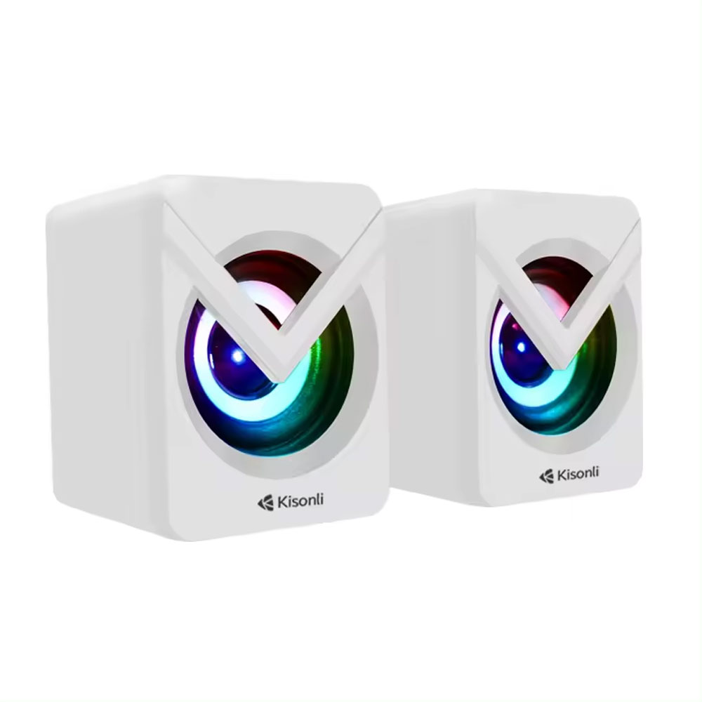 Тонколони Kisonli L-1040, AUX, 2x2.5W, Бял - 22245 - Image 2