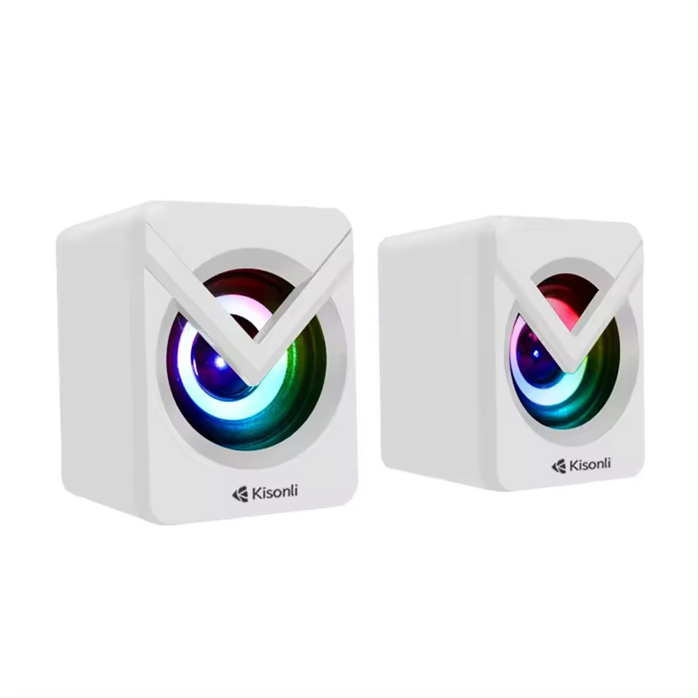 Тонколони Kisonli L-1040, AUX, 2x2.5W, Бял - 22245 - Image 3