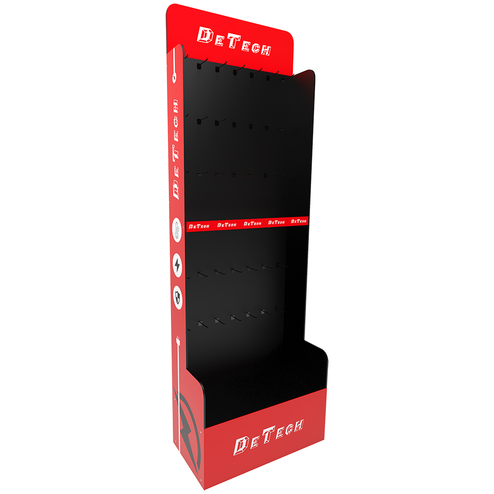 Подов стелаж DeTech DE-S01, 600x300x1800, Черен/Червен - 14144 - Image 2