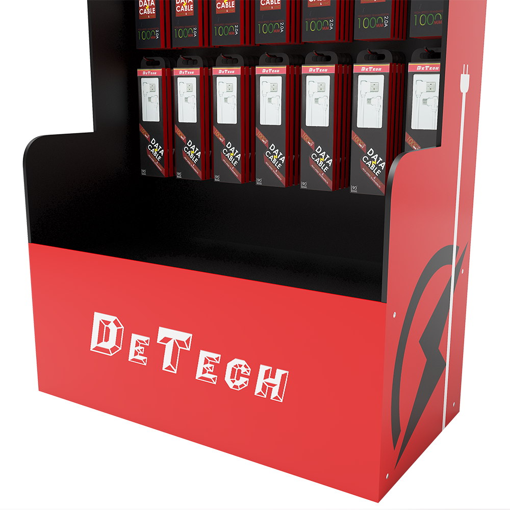 Подов стелаж DeTech DE-S01, 600x300x1800, Черен/Червен - 14144 - Image 3