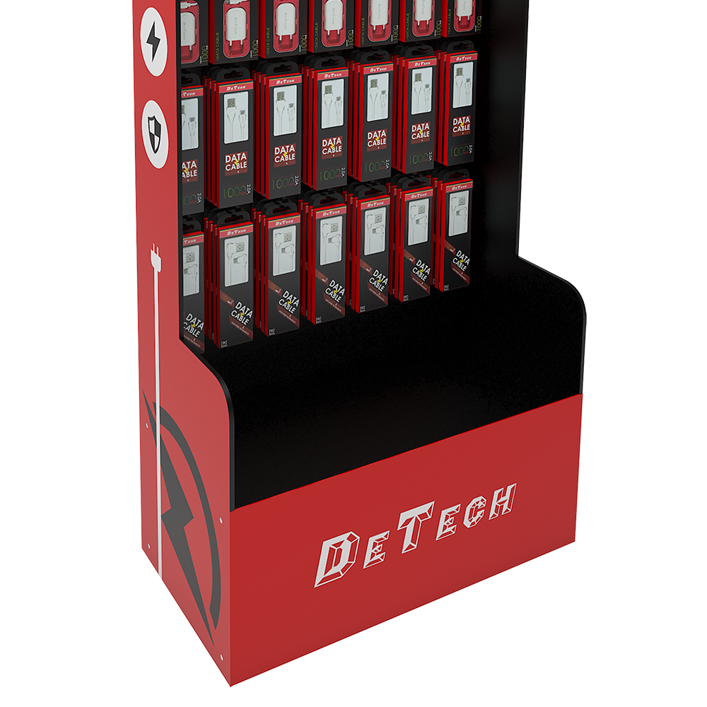 Подов стелаж DeTech DE-S01, 600x300x1800, Черен/Червен - 14144 - Image 4