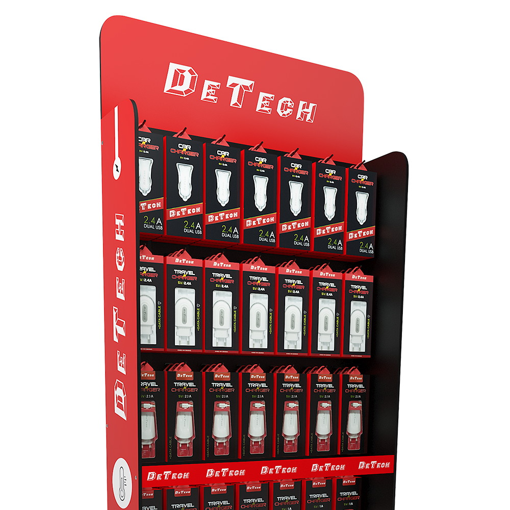 Подов стелаж DeTech DE-S01, 600x300x1800, Черен/Червен - 14144 - Image 5