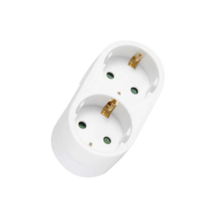 Разклонител , 2 Гнезда, 220V, Без кабел, Бял - 17706