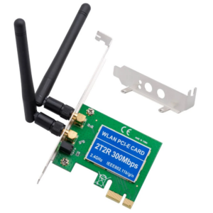 Безжичен мрежов адаптер  2T2R, PCI-E x1, 300Mbps, 2.4GHz, 2 x 5dBi, Нископрофилен - 17760