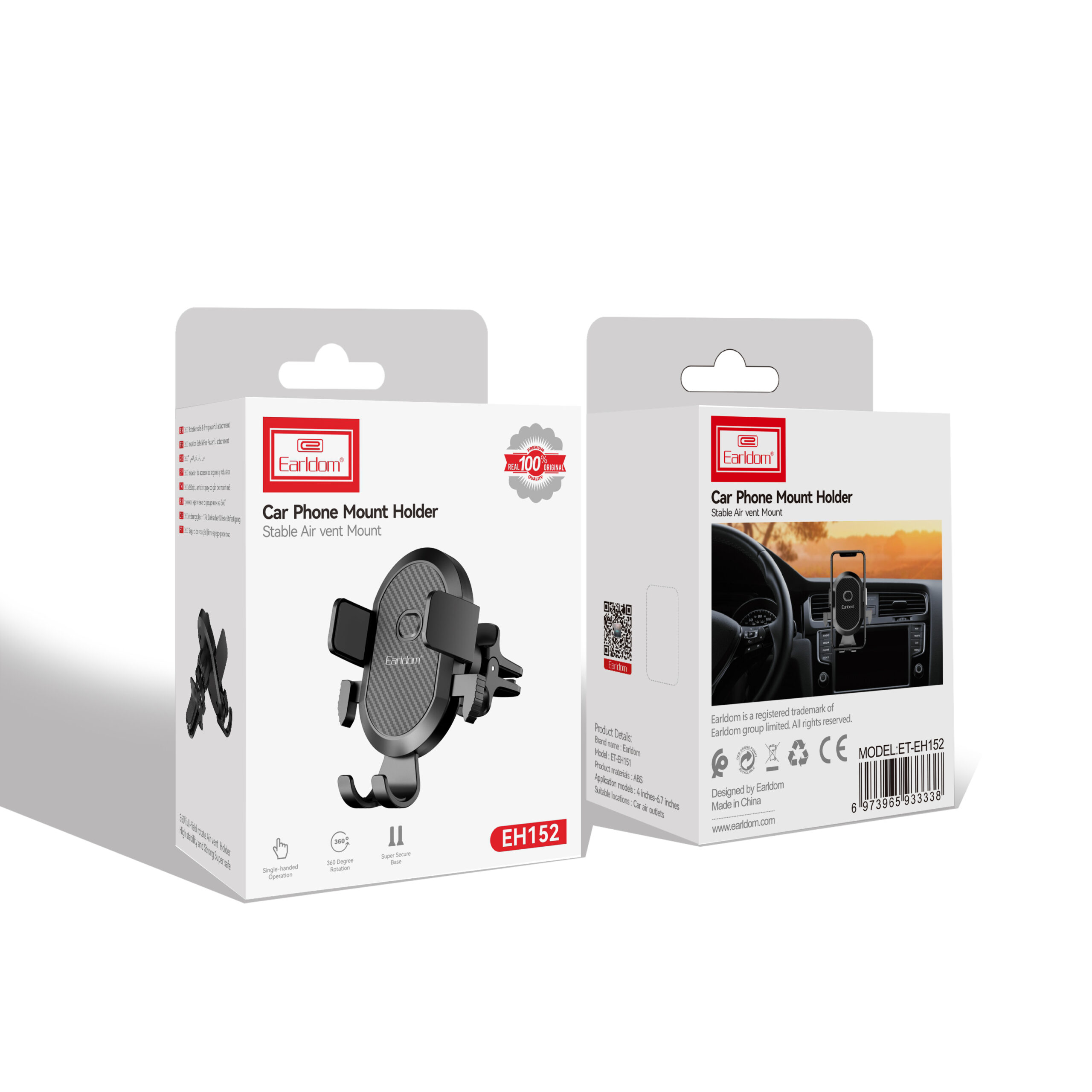 Универсална стойка за телефон Earldom ET-EH152, Черен - 17789 - Image 2