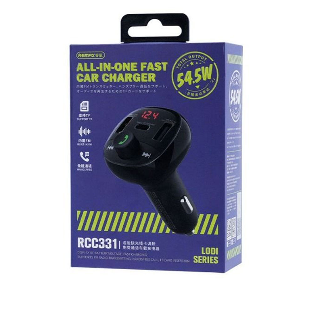 FM Трансмитер Remax Lodi RCC331, Зарядно за кола, 54.5W, Bluetooth, Черен – 40339 - Image 5