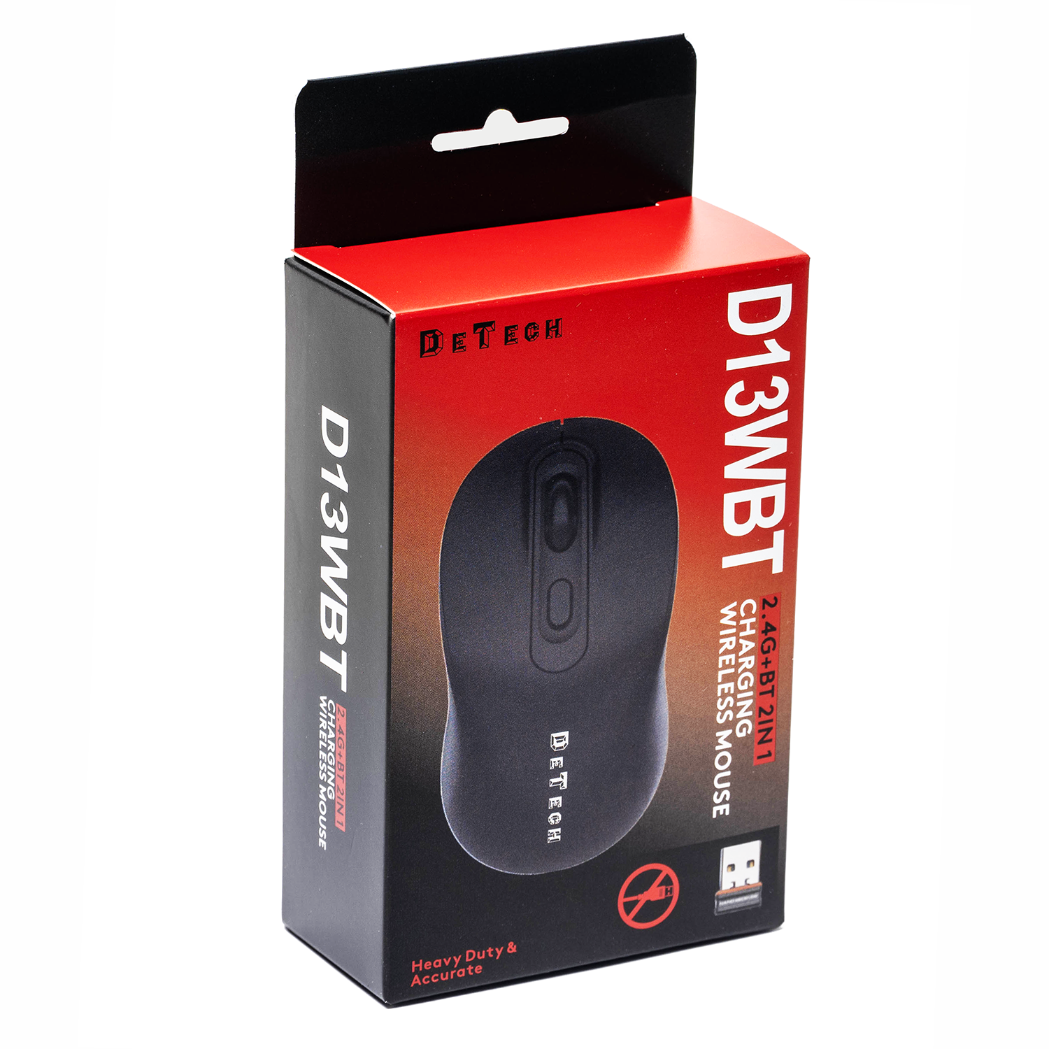 Мишка DeTech D13WBT, Bluetooth, USB, Черен - 783 - Image 3