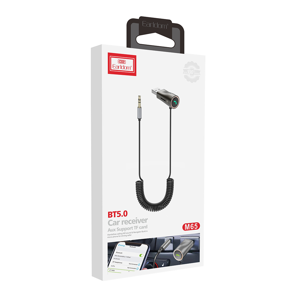 Bluetooth аудио приемник Earldom ET-M65, 3.5mm, Micro SD, Черен – 17717 - Image 2