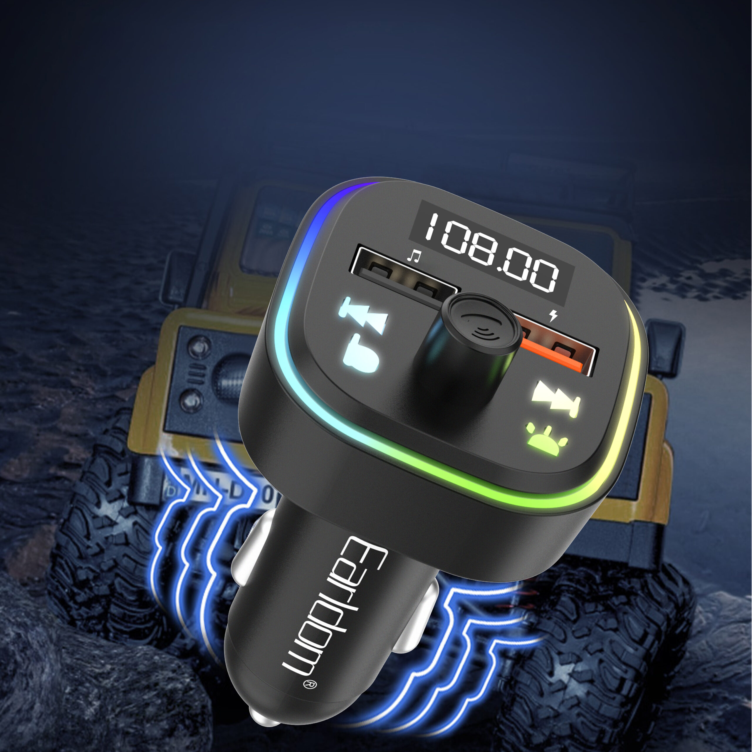 FM Трансмитер Earldom ET-M85, Bluetooth, USB, 3.1A, Черен - 17772 - Image 3