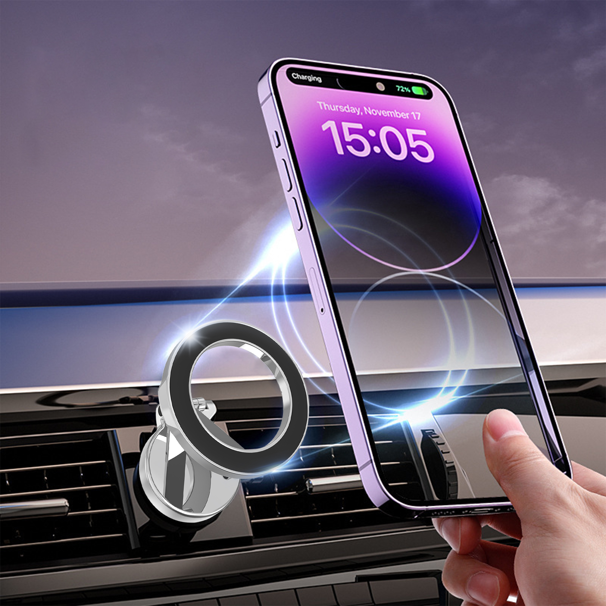 Магнитна стойка за телефон Earldom ET-EH177, Универсална, Черен - 17783 - Image 3